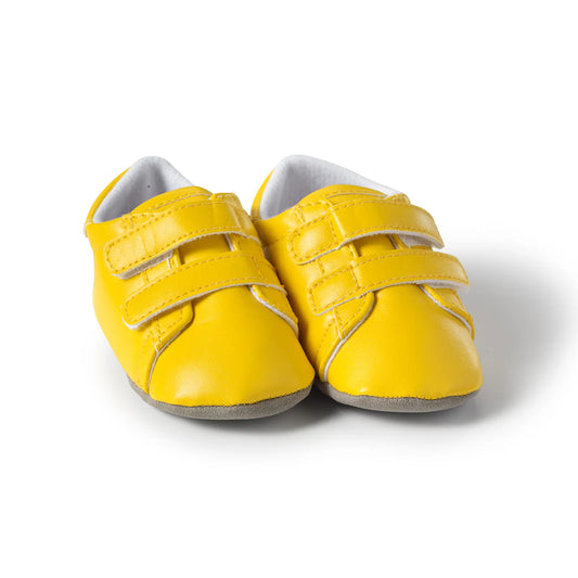 Yellow Leather Baby Slippers